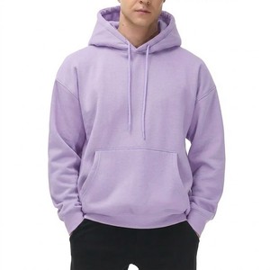 Sweat à capuche de luxe lavande 100% coton lavé, doux au toucher, molletonné, coupe classique, décontracté, mode urbaine, vêtement d'extérieur pour l'hiver - Product Image 1