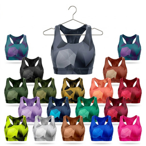 High Support Racerback Sports <b>Bra</b> Women Shockproof Breathable Fitness Yoga Running Workout Padded Seamless <b>Stretch</b> Custom <b>Bra</b> - Product Image 1