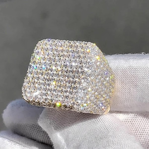 Luxury Brilliant Cut VVS Diamond Solitaire Engagement <b>Ring</b> Women Party 925 Sterling Silver IGI Certified Hip Hop Style Fine - Product Image 2