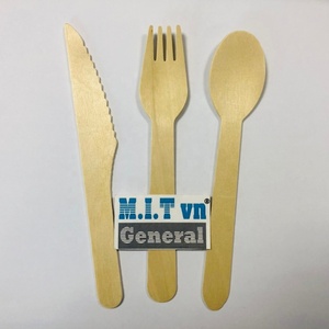 Juego de Cubiertos de Madera Biodegradables – Tenedor, Cuchillo y Cuchara Desechables, Utensilios de Madera Natural para Catering - Product Image 4