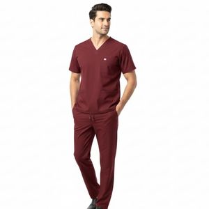Men Cotton Medical <b>Doctor</b> Uniform Scrub <b>Set</b> Hospital Clothing OEM Wholesale Supplier Breathable Comfortable Scrub Suits - Product Image 1