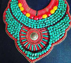 สร้อยคอผู้หญิงงานปักมือประดับลูกปัดสไตล์โบฮีเมียนสุดหรู สำหรับงานแต่งงาน งานปาร์ตี้ งานเฉลิมฉลอง สร้อยคอทันสมัยแบบสั่งทำพิเศษ - Product Image 2