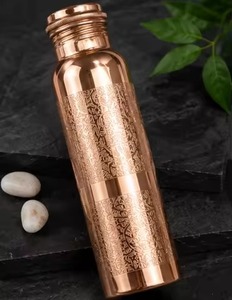 Handmade Pure Copper Eco-Friendly <b>Disposable</b> <b>Drinkware</b> Water Bottle Tumbler Straw Modern Ayurvedic Drinking Storage Set - Product Image 3