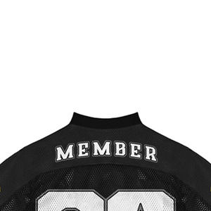 Mesh Jersey <b>Men's</b> <b>Turtleneck</b> Short Sleeve Crop <b>Top</b> Formal 100% Cotton Silk Screen Printed Regular Fit Black White - Product Image 2