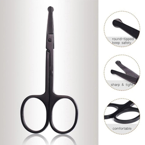 Mini Tijeras de Acero Inoxidable con Punta Recta para Vello Nasal y Pestañas, Cuchilla Afilada, Tijeras de Manicura para Eliminar el Vello Facial, Cuidado de la Belleza - Product Image 3