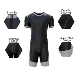 Combinaison de triathlon réversible à manches longues pour homme, taille plus, respirante, à compression, séchage rapide, pour la compétition de triathlon - Product Image 5