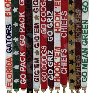 CRYSTAL CRAFT Sangle de sac à main en verre perlé de style indien personnalisée avec des perles de graines d'or blanc Accessoires de mode pour sacs - Product Image 1