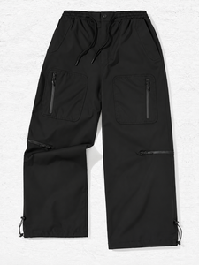 Pantalon de ski unisexe grande taille décontracté à jambes larges, imperméable, coupe-vent, anti-déchirure, avec plusieurs poches fonctionnelles, tissu léger et élastique - Product Image 4