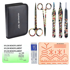 Factory Price Complete <b>Suture</b> Practice <b>Kit</b> Stainless Steel Scissors Forceps Surgery <b>Suture</b> <b>Kit</b> Surgical Medic Instrument Set - Product Image 1