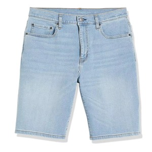 Men's 100%Cotton Casual Jeans Shorts Breathable Quick Dry Regular Fit Multi-Pockets Comfortable Light Wash Denim Jean Shorts - Product Image 1