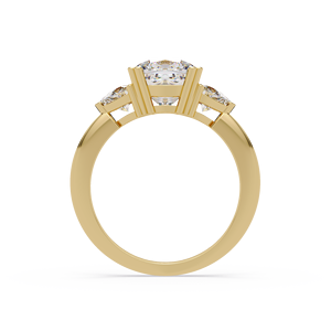 Fine Jewelry 14K Pure Gold <b>Cushion</b> Cut Three Stone Lab Grown Diamond 2.00 ct IGI CERTIFIED <b>Ring</b> For Womens jewelry <b>wedding</b> <b>Rings</b> - Product Image 3