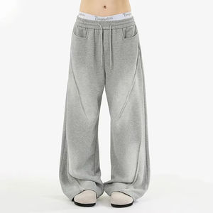 Custom Y2K Flare Jogger Pants Men Baggy Vintage Workwear Style Wide Leg Canvas Breathable Eco-Friendly Winter <b>Trousers</b> Wholesale - Product Image 2