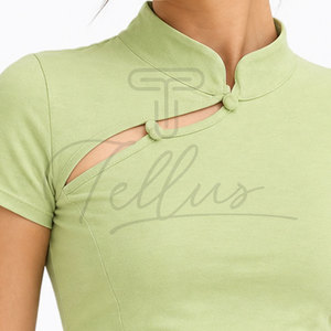 Ladies <b>Crop</b> <b>Top</b> Short Sleeve <b>Crop</b> <b>Top</b> Custom <b>Crop</b> <b>Top</b> 100% Cotton <b>Crop</b> <b>Top</b> Fashion Wear Manufacturer Spring Summer Wear - Product Image 4