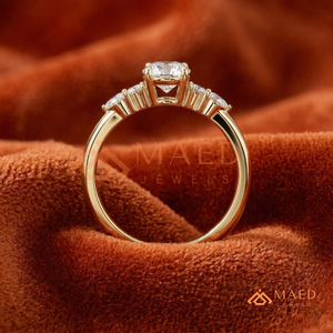 Bague en or avec diamant moissanite taille ronde pour femme, bague de fiançailles et de mariage, bijoux en diamant de laboratoire, luxe américain - Product Image 3