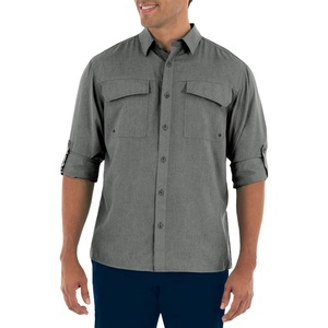 Chemise de pêche de chemise de randonnée solide en polyester doux de protection UPF50 + pour l'extérieur - Product Image 4