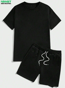 Ensemble short et haut pour homme Naimat Abbas Industries, couleur unie, style décontracté avec cordon de serrage à la taille - Product Image 5