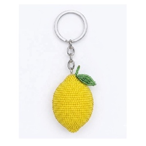 Nouveauté : Breloque porte-clés en perles de verre faites à la main, forme irrégulière tranche de citron, pour clés, sacs, sacs à main, sacs à dos, accessoire pour filles - Product Image 6