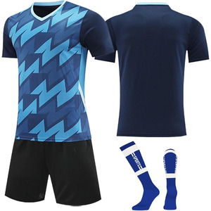 Ensemble de maillot de football bleu et blanc avec numéro 10, impression par sublimation, polyester respirant, uniforme pour adultes unisexe - Product Image 6