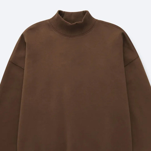 Sudadera de cuello alto tipo camisero oversize de ajuste relajado prémium para invierno 2026, estilo urbano unisex - Product Image 4