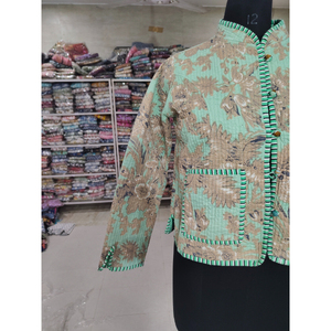 เสื้อแจ็คเก็ตผ้าฝ้ายพิมพ์ลายดอกไม้ผู้หญิงคอวีแขนทรงปีกค้างคาวสไตล์ Prairie Chic สำหรับฤดูร้อน ระบายอากาศได้ดี เหมาะเป็นของขวัญสำหรับเธอ - Product Image 2
