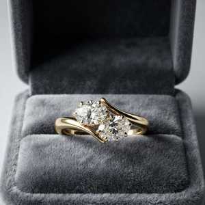 1.00CT Each Two Stone Oval Cut Diamond Twisted Band <b>Ring</b> Lab Grown With 14K Solid Gold <b>Proposal</b> Jewelry for Bride - Product Image 3
