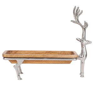 Plateau de service rustique en bois en forme de cerf, plateau décoratif pour collations en forme de renne, centre de table de Noël - Product Image 6