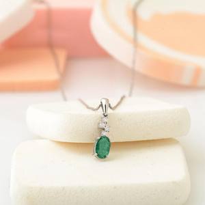 Pendentif émeraude colombienne, émeraude certifiée, pendentif délicat, bijou de naissance, cadeau pour l'être aimé - Product Image 2