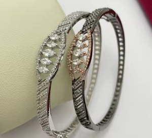 Fashionable Design Fancy American Diamond Silver Finish Bracelet for Women Girls AD Stones Zircon Royal <b>Charm</b> Bracelet For Women - Product Image 2