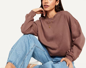 Sweat-shirts d'hiver pour femmes de haute qualité, sur mesure, en gros, couleur unie, logo sur le devant, 100% coton, imperméables - Product Image 2