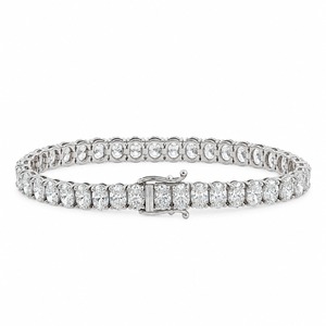 Bracelet en or massif 14 carats pour femme, diamant taille ovale, bijoux de mariage classiques, diamants de laboratoire couleur D - Product Image 5