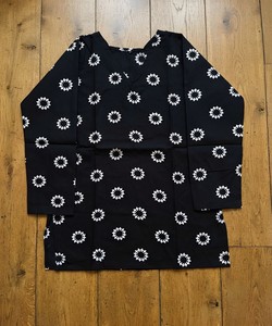 Kurta en coton imprimé noir pour femmes, col en V, manches longues, coupe ample décontractée, vêtements ethniques, style Inde Pakistan 85437 VAAZI-1063 - Product Image 4