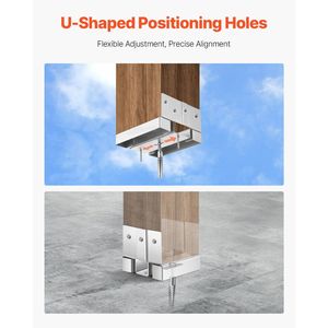 Base per Palo 4x4 Rinforzata, 10 Pezzi, Dimensione Interna 3.53x3.56 pollici/89.6x90.5mm, in Acciaio al Carbonio Zincato, per Gazebo, Pergola, Tettoie e Supporti - Product Image 4