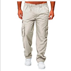 Men's Pants & <b>Trousers</b> Casual Multi-Pocket Loose Straight-Leg Cargo Pants Outdoor <b>Trousers</b> Gym Pants - Product Image 6