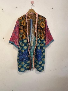 Kimono Cardigan Patchwork Trois-quarts Léger Longue Robe de Plage Bohème Printemps-Été Élégant pour Demoiselle d'honneur - Product Image 3