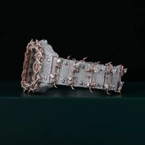 Reloj de Lujo para Mujer, de Acero Inoxidable, con Incrustaciones de Diamantes, Rectangular, Analógico, Cristal de Zafiro, Cierre de Mariposa, Movimiento de Cuarzo - Product Image 2