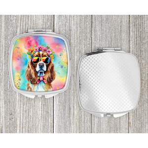 Cavalier Spaniel Hippie Dawg miroir de maquillage à main pliant compact cadeau de voyage décoratif pour femmes et filles - Product Image 4