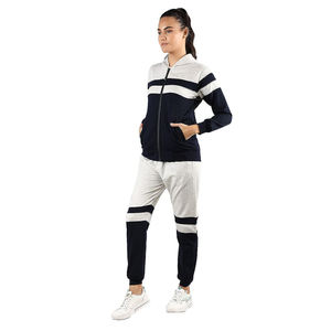 Conjunto de sudadera con capucha y pantalones deportivos para mujer, con bloques de color, informal, de manga larga, tejido, para otoño. - Product Image 3