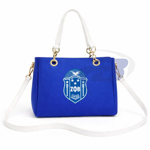 Sac à main en toile pour femme Zeta Phi Beta ZPB Sorority avec fermeture éclair, lettres grecques, logo personnalisé, compartiment pour ordinateur portable, pour usage quotidien - Product Image 1