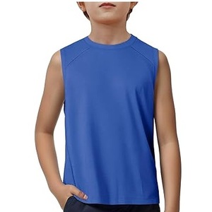 Camisetas sin Mangas para Jóvenes, Color Personalizado, OEM, Cuello Redondo, Estilo Urbano, Transpirables - Product Image 1