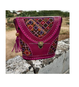 Sacs de messager en cuir perlé pour femmes d'Inde Bohème Boho Sacs à main en perles Soirée Shopping Sacs de fête en cuir - Product Image 6