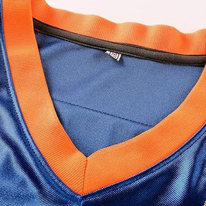 Unisex Blue Orange V-Neck American Football Jersey Short Sleeve Mesh Breathable 100% Polyester Sublimation Transfer Print Team - Product Image 3