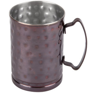 Vintage Hammered Metal <b>Mug</b> with Handle <b>Large</b> Capacity Drinkware for Dining - Product Image 4