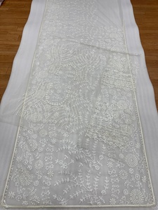 Sari indien élégant, dernière collection, de créateur, qualité supérieure, en mono-voile avec broderie de sequins, style Bollywood, pour mariage, fête estivale, cérémonie. - Product Image 2