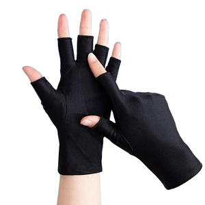 1 Par de Guantes Cortos Unisex Casuales Elásticos Anti-UV de Medio Dedo con Cierre de Gancho y Bucle de Poliéster y Nailon, Color Rosa Camuflaje, Frescos y Delgados para Verano - Product Image 2