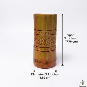 Jarrones y Macetas Cilíndricos de Bambú Hechos a Mano |   Decoración Ecológica al por Mayor de Moradabad - Product Image 3