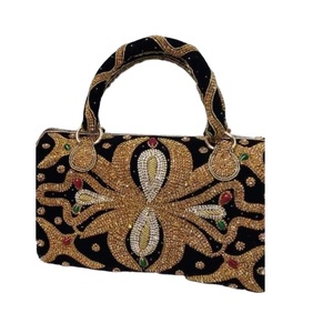 Pochette de soirée ethnique perlée pour femme, sac à main, sac à bandoulière, pochette décorative pour fête, mariage, soirée - Product Image 4