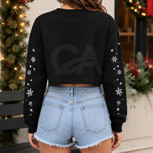Vêtements légers pour tous les jours avec des détails saisonniers uniques pour les collections de mode, crop top de Noël - Product Image 4
