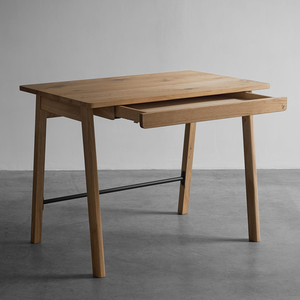 Escritorio de Madera Sólida con Cajón, Escritorio de Computadora de Madera Moderno de Mediados de Siglo para Oficina en Casa, Estación de Trabajo, Madera Natural - Product Image 1