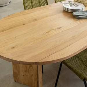 Table à manger ovale en bois d'acacia Vandana Solace Pebble - Product Image 3