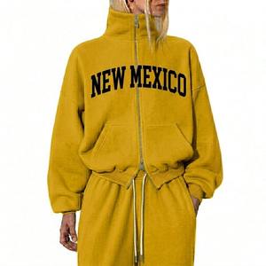 Chaqueta Deportiva Extra Grande para Mujer, con Cierre Completo, Diseño Gráfico Delaware en Morado y Azul, Informal, de Manga Larga, para Invierno - Product Image 2